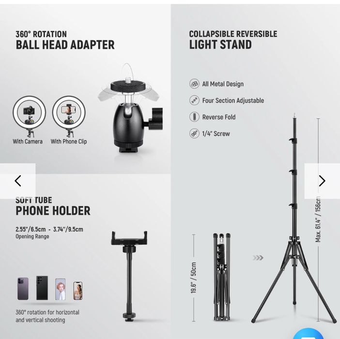 NEEWER RL45C 45W 18" Edge Lit RGB LED Ring Light Kit