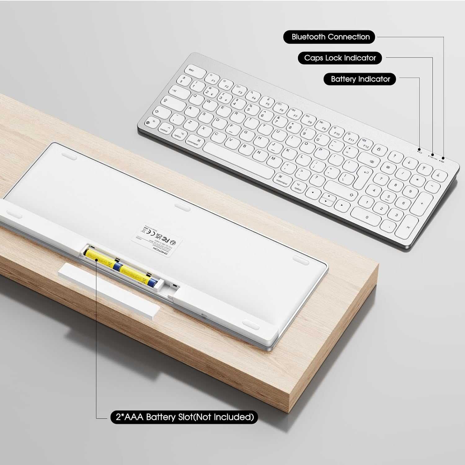 Bluetooth клавиатура OMOTON за Mac, ултратънка преносима безжична