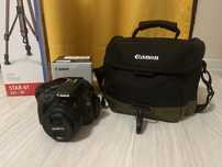 Canon EOS 100 D + допълнителен обектив + статив + чанта
