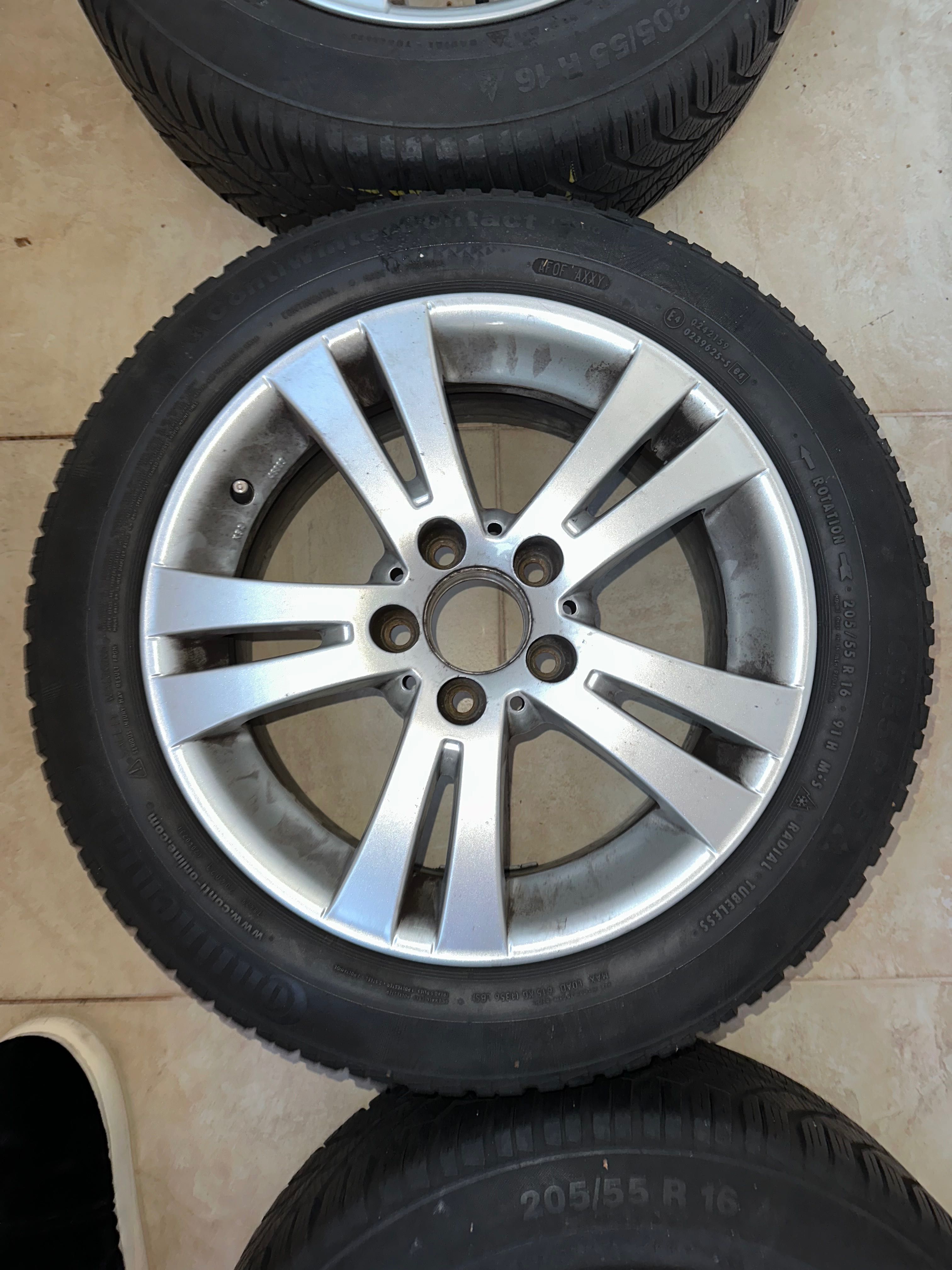 4бр джанти за Mercedes 5x112 със зимни гуми Continental