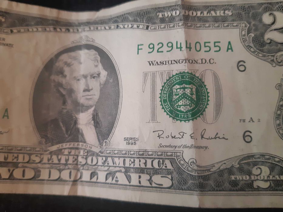 Банкнота 2 доллара США ,серия 1995