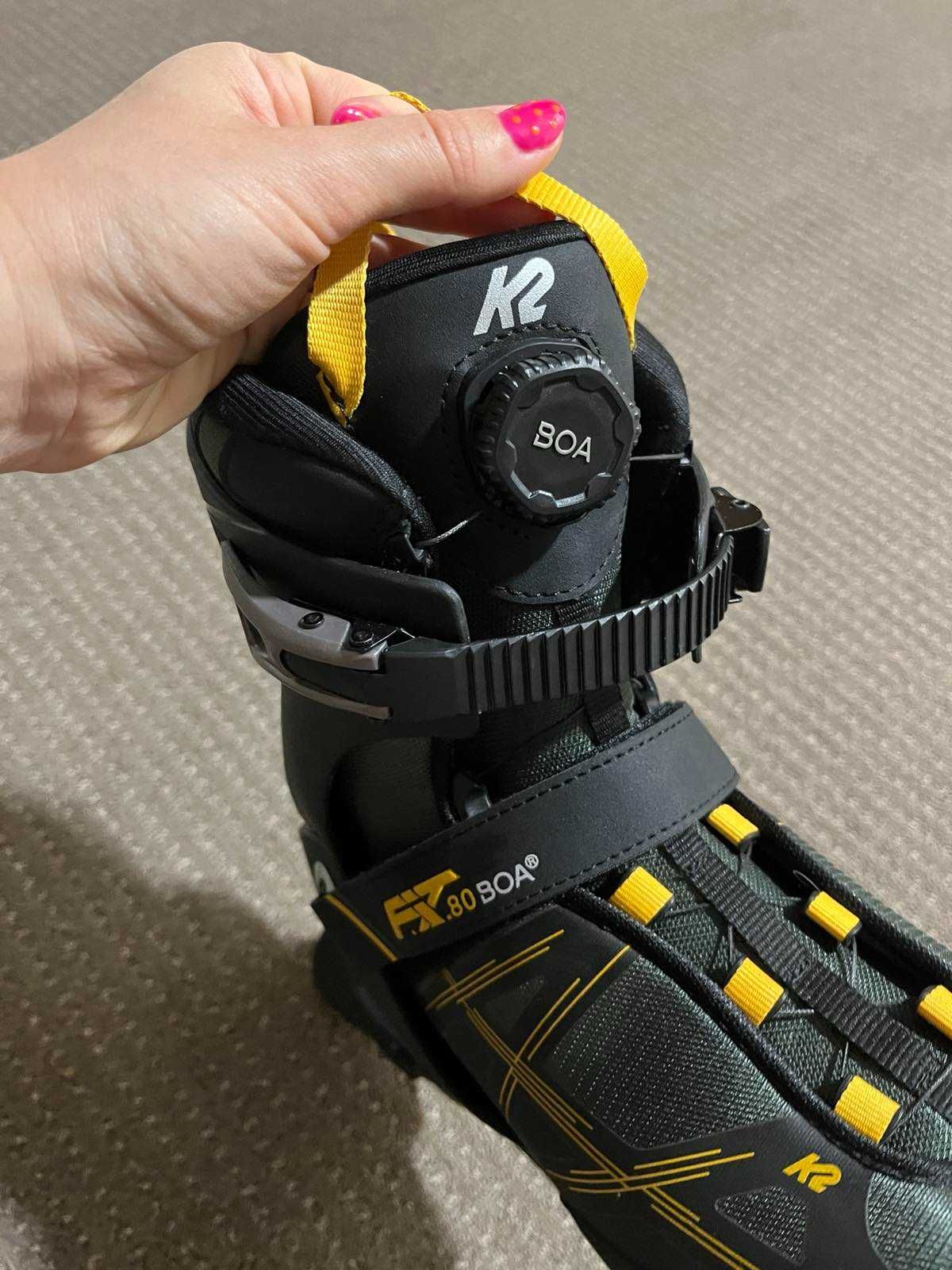 Професионални ролери K2 Fit 80 B.O.A 44,5 и пълно защитно оборудване