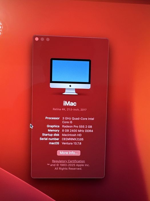 Vand iMac 21,5’’ Retina 4k model 2017