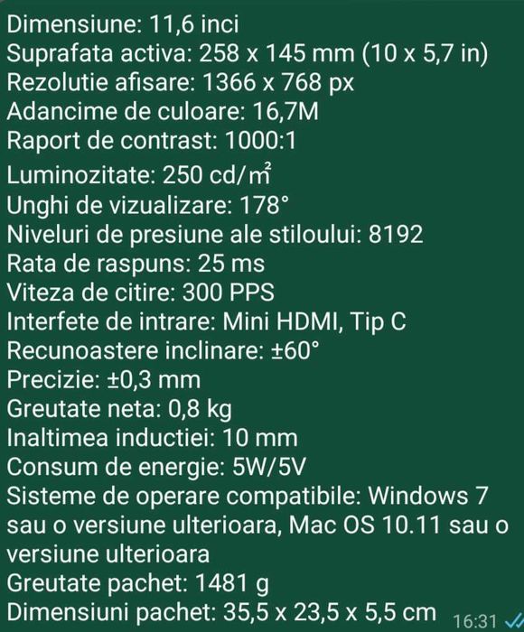 Tableta grafica, prin conectare la laptop sau calculator