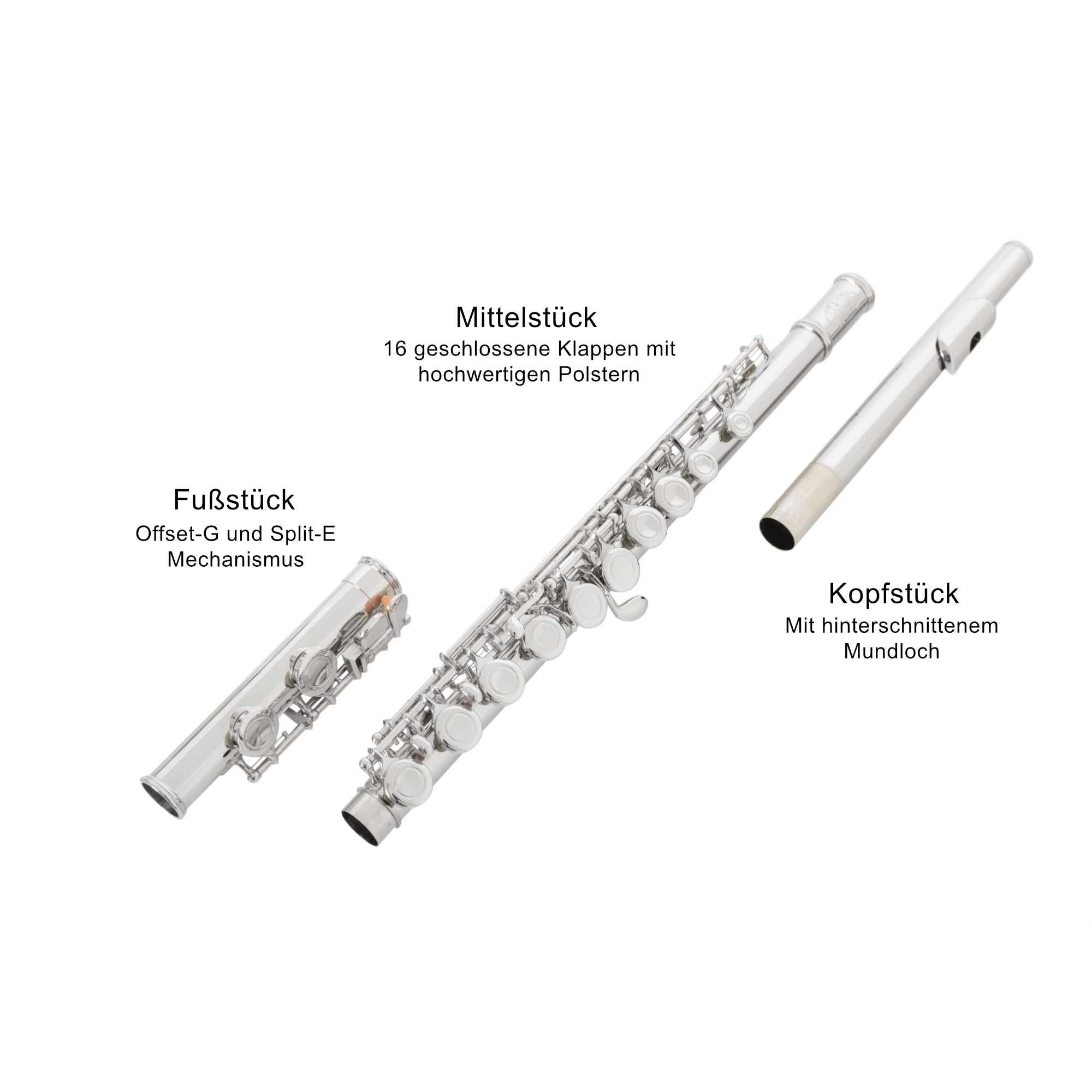 Set Flaut Classic Cantabile FL-200 Nikel Silver