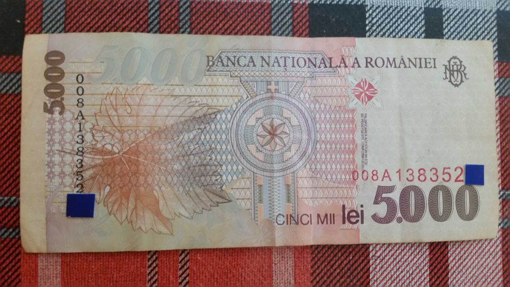 Bancnotă 5000 lei.Lucian Blaga 1998.