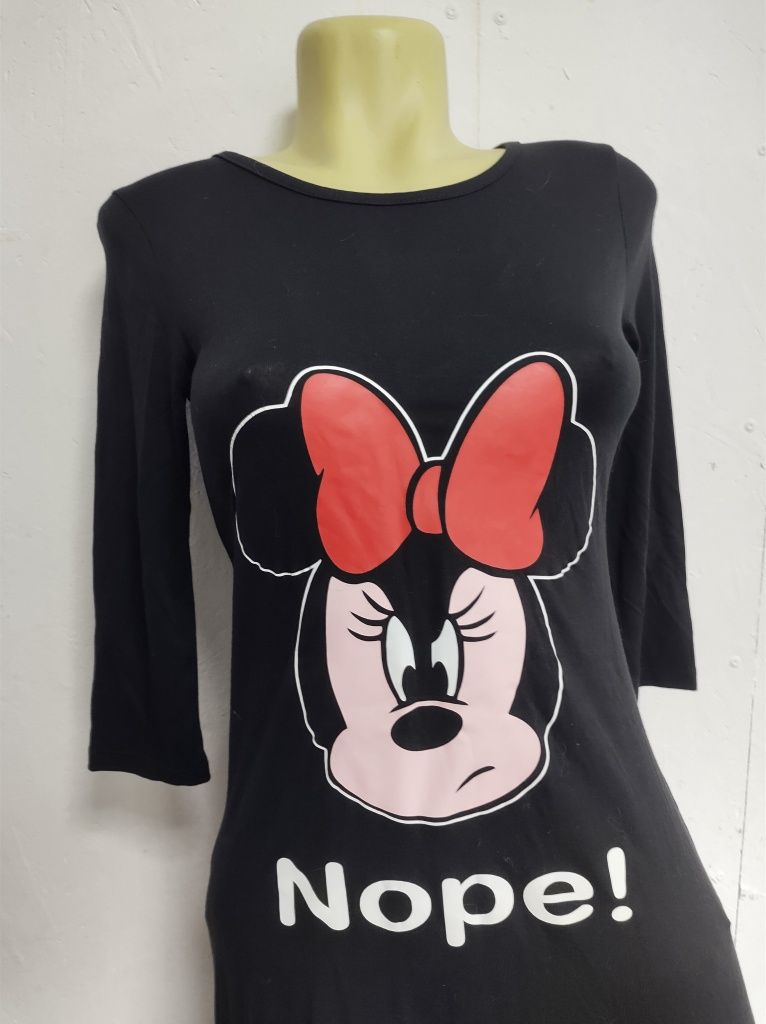 Rochie Minnie Nope viscosa elastica neagra scurta asimetrica S M L