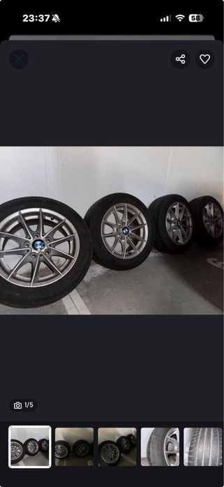 Jante BMW R16 + cauciucuri 205/55/15 (5x120)