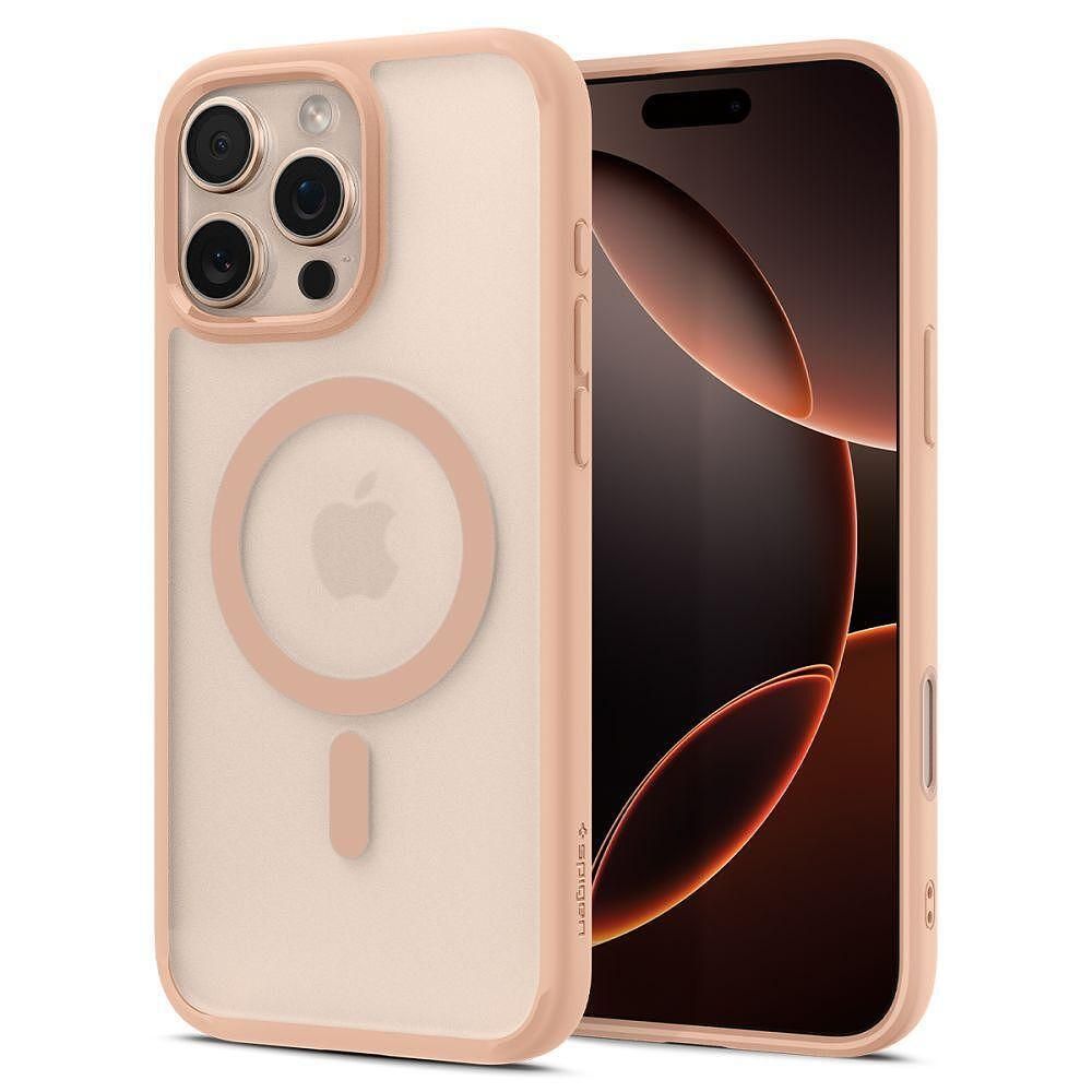 Spigen ultra hybrid "t" mag magsafe за iphone 16 pro max frost rose ti