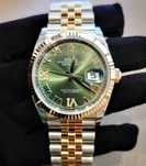 rolex datejust 36mm bi-color green