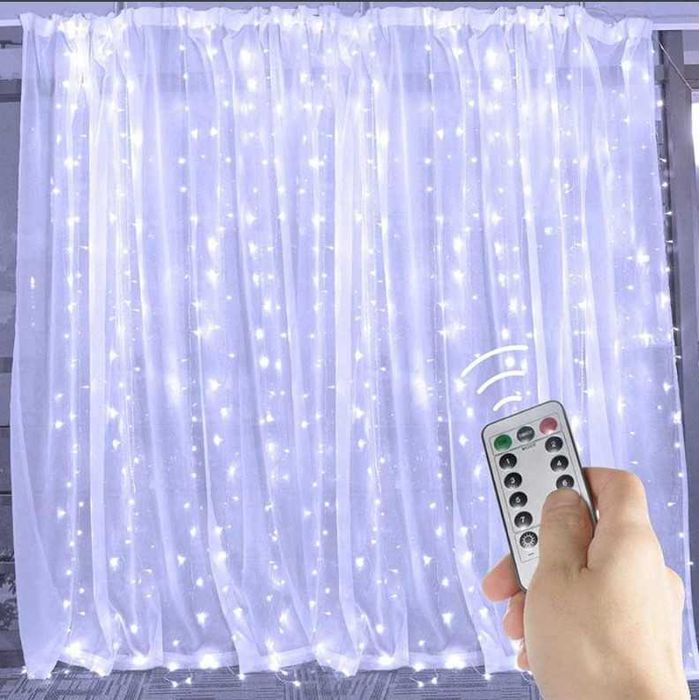 Коледна украса 200LED лампички завеса 2х3 метра