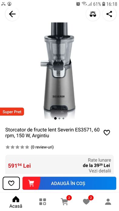 Storcator lent nou