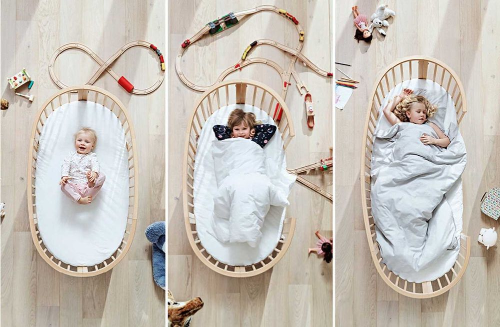 Овална детска кошара трансформер Stokke