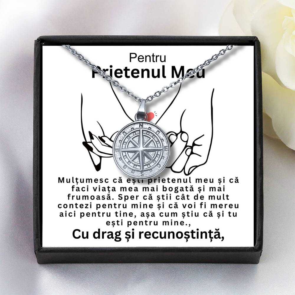 Colier Cadou pentru prieten, card cu mesaj + bijuterie