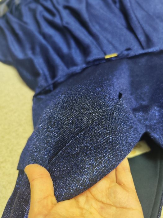 Rochie lunga 48 albastru indigo fermoar