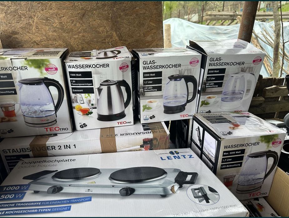 Fierbator electric cu leduri pt apa cu sita ceai din sticla sau inox