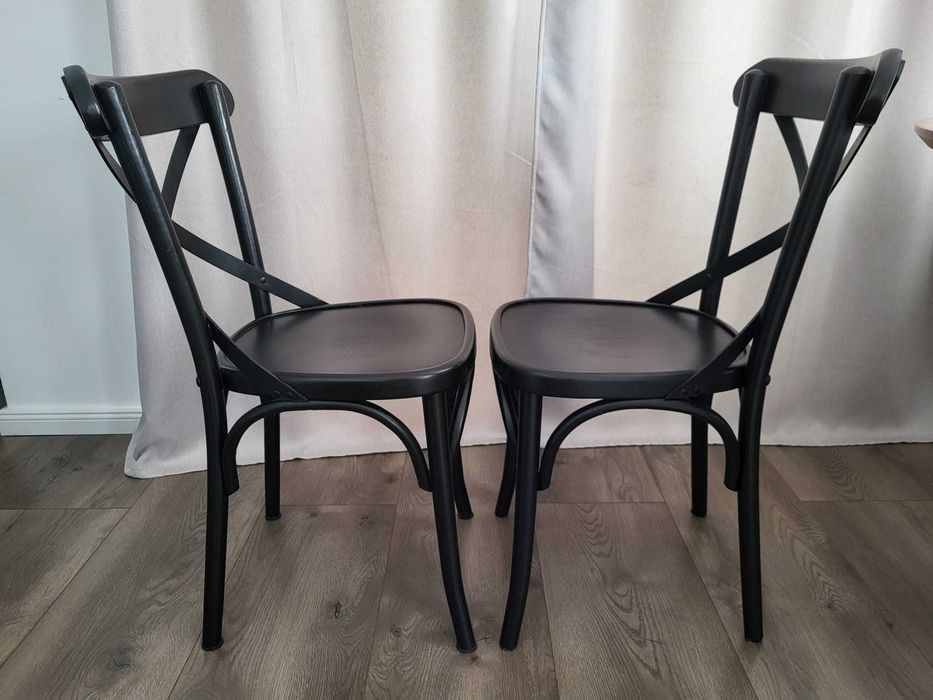 Scaune Niv Negre - stil bistro - 6x bucati