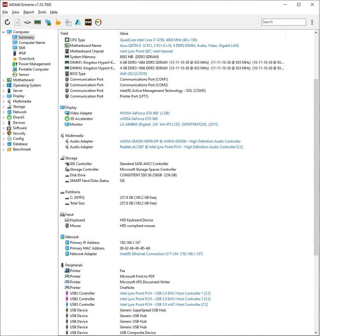Componente Laptop-PC RTX 2070 DDR5 2X16  I7 4790