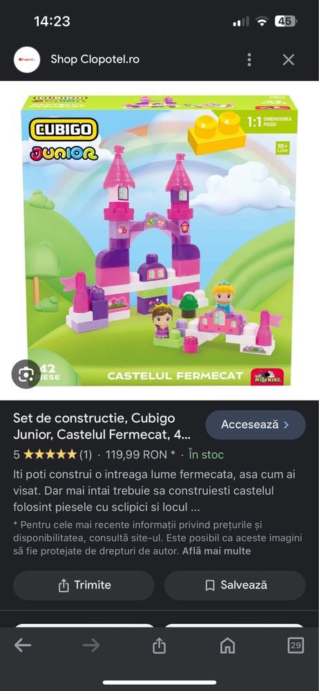 Joc construcție castelul fermecat 42 piese