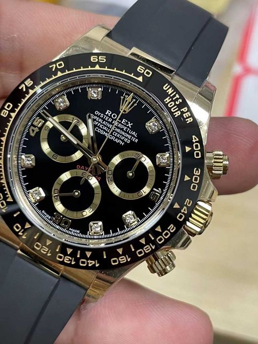 rolex daytona гумена каишка / диамантен циферблат