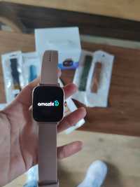 Ceas smartwatch Amazfit GTS 3, Terra Rosa+6 brățări cadou