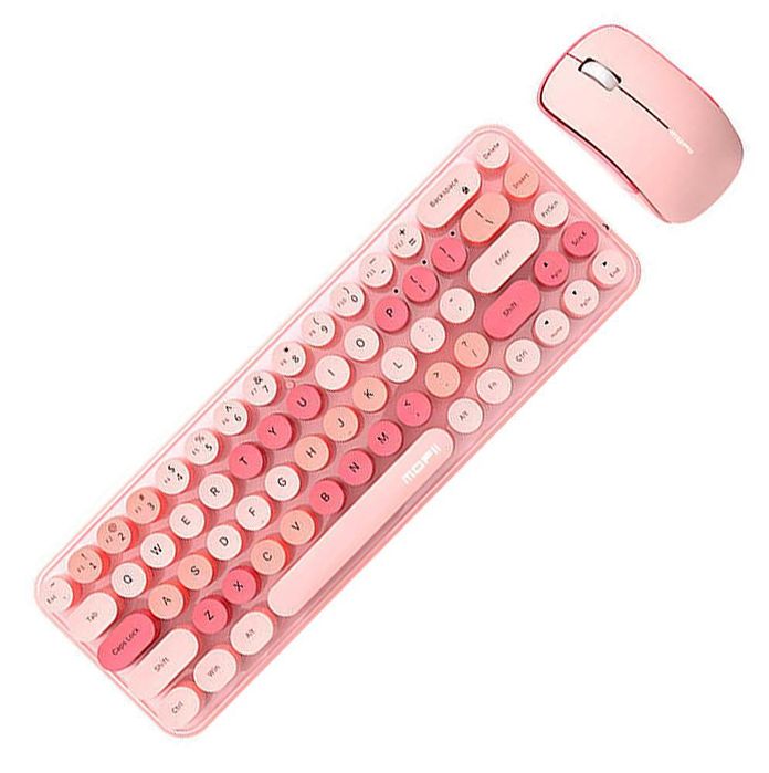 Комплект безжична клавиатура + мишка mofii bean 2.4g (pink)