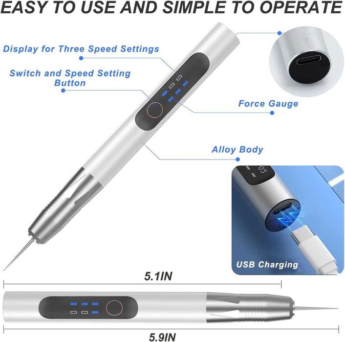 Pix electric, de gravură Bijuterii, metal si lemn, REDUS de la 230RON