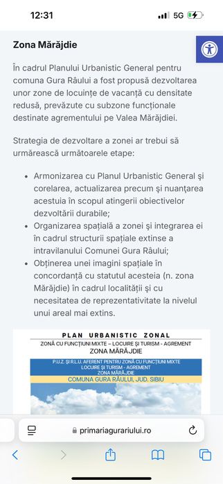 Teren  Gura Raului Zona Marajdie