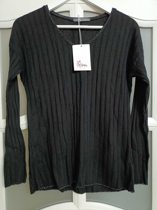 Pulover lână cu angora și cămașă