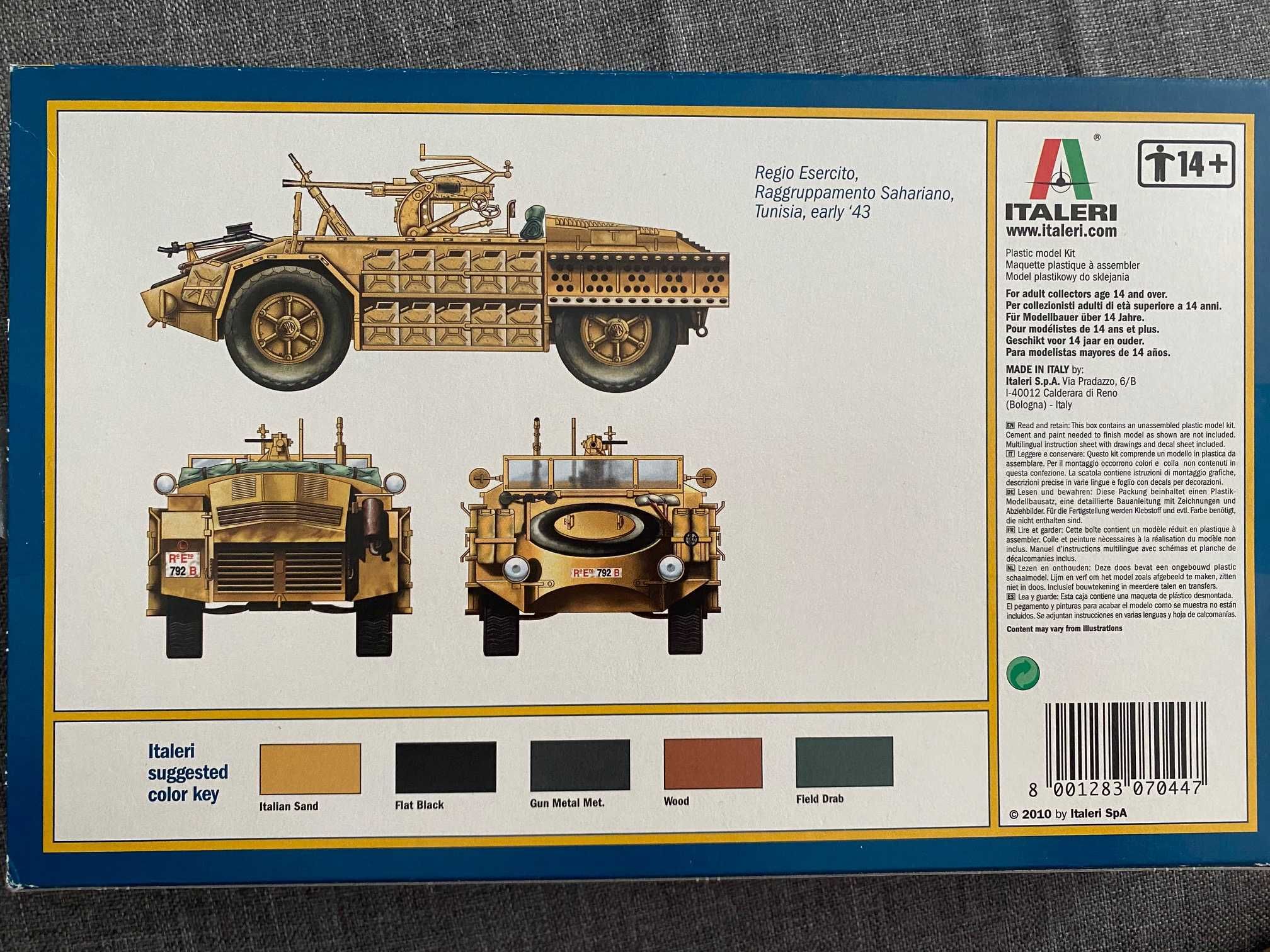 machetă kit plastic Italeri 1/72 vehicul militar italian AS 42 WW II