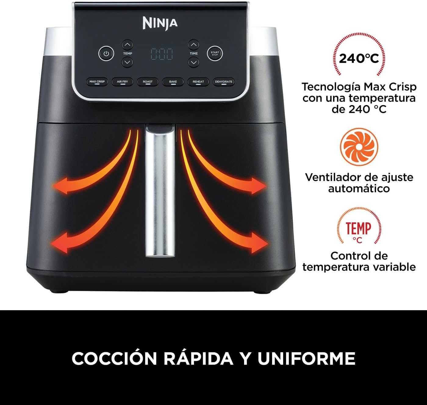 Фритюрник с горещ въздух Ninja Max Pro 6.2L (AF180EU) 2000W