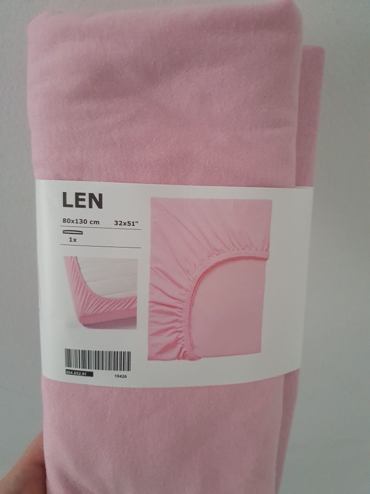 Cearşaf cu elastic cearceaf  elastic pat copil  80x130 cm nou ikea