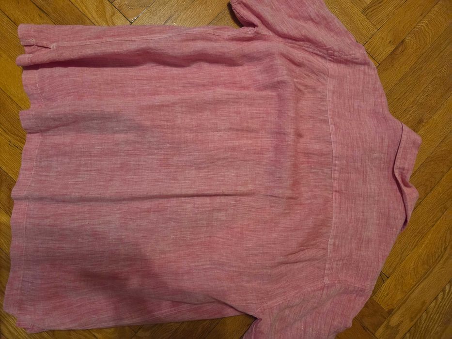 Мъжка ленена риза с къс ръкав