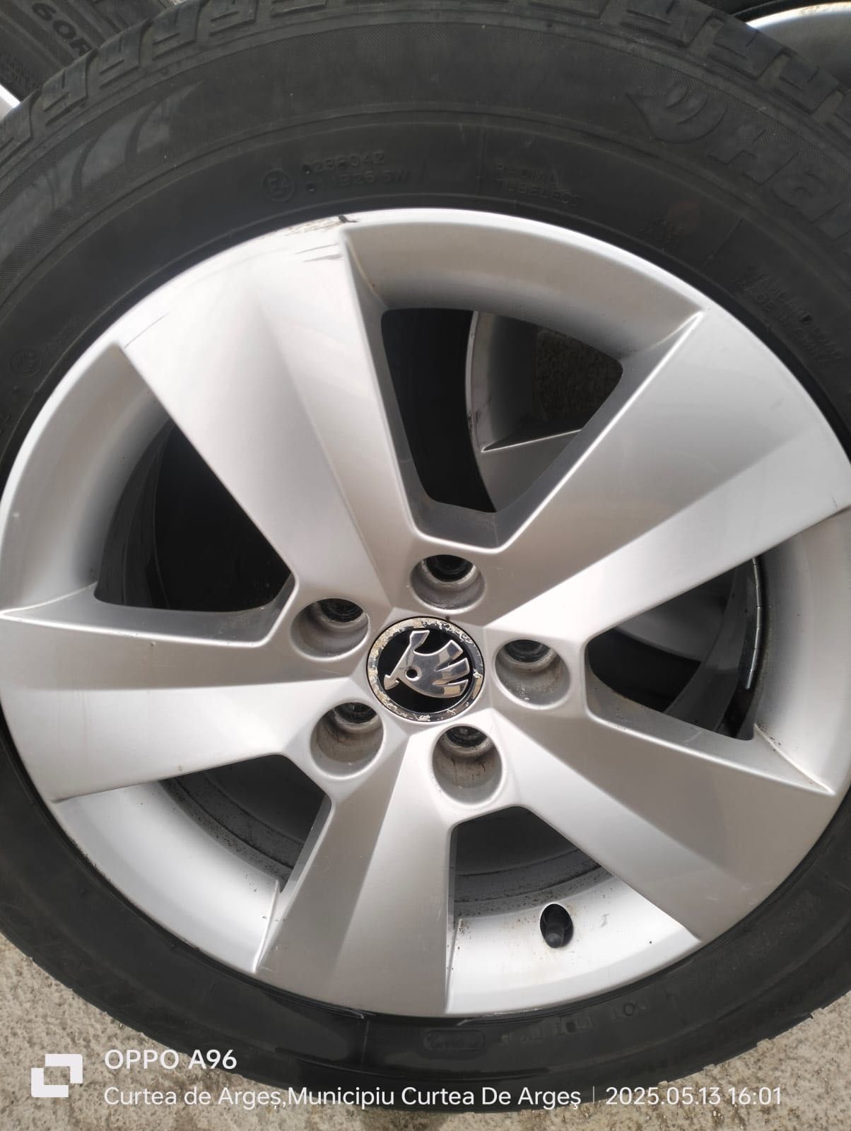 Set4 jante Skoda rapid.R15,5x100 cu cauciucuri vară hankook 185*60*r15