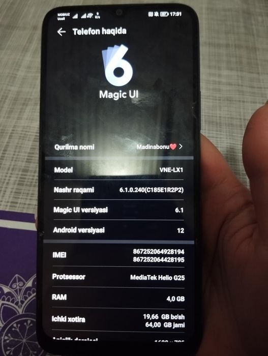 Honor x6 sotiladi Srochnaaa