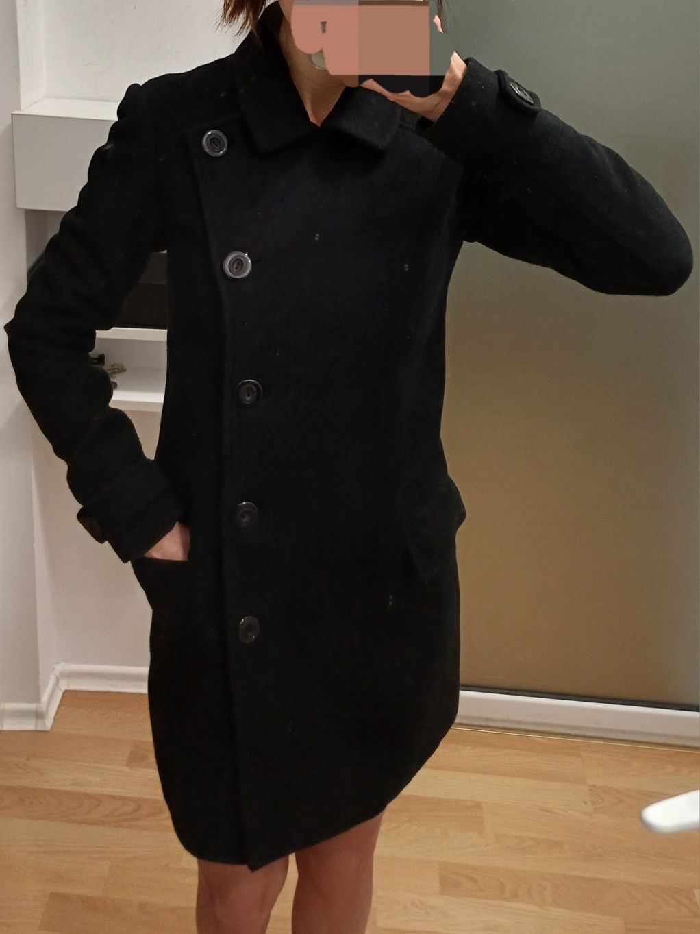 Палто елегантно зимно черно