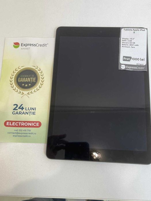 (Ag43) Tableta Apple iPad 9 64GB B3511 2 Ani Garantie!