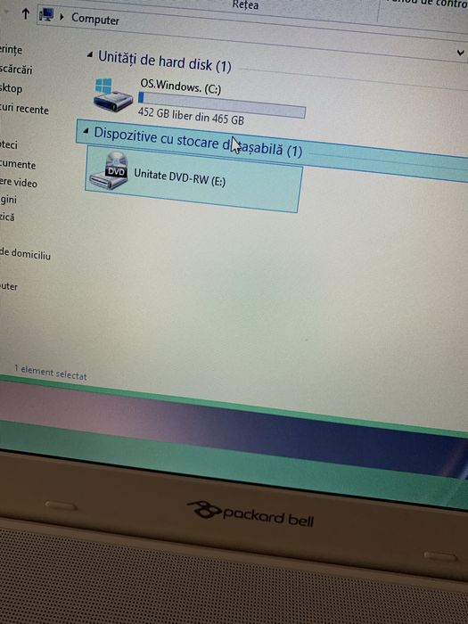 Laptop Packard-bell display 15,6 led,500gb mem,4gb ram,baterie buna.