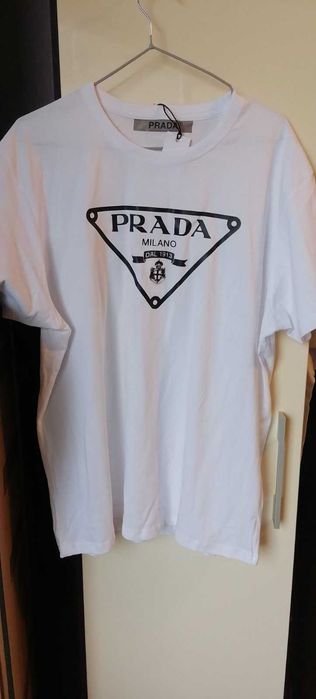 PRADA , Мъжка тениска Прада , бяла тениска Prada  S M L XL 2XL 3XL