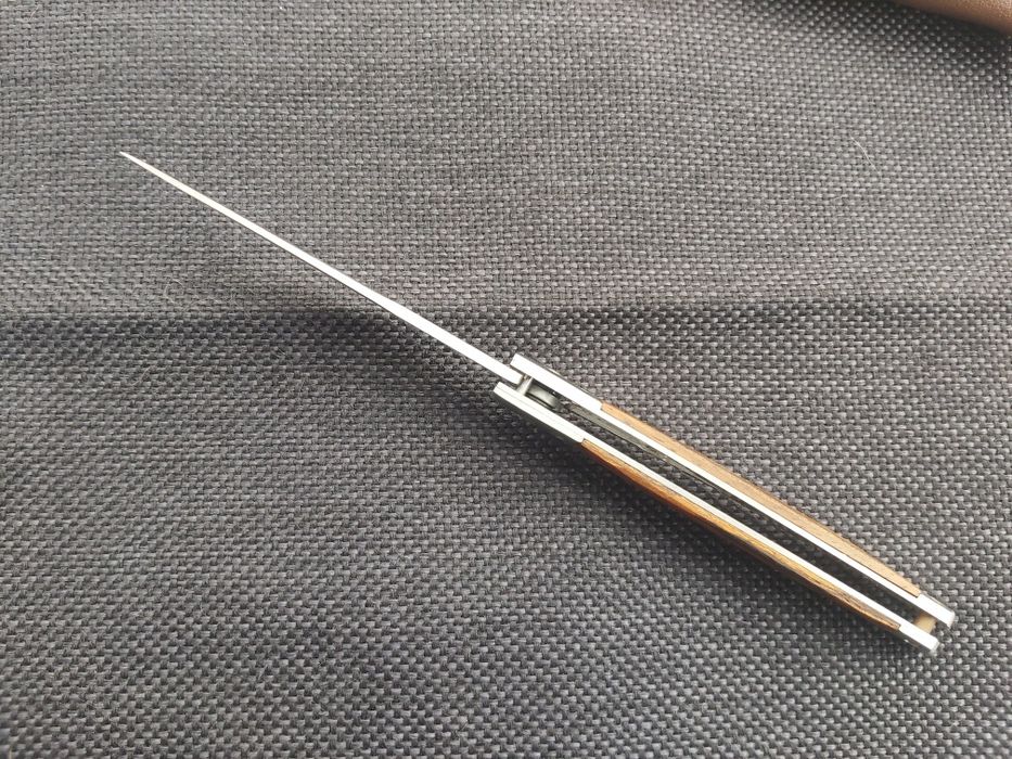 Сгъваем джобен нож M390 с дървена дръжка и кания