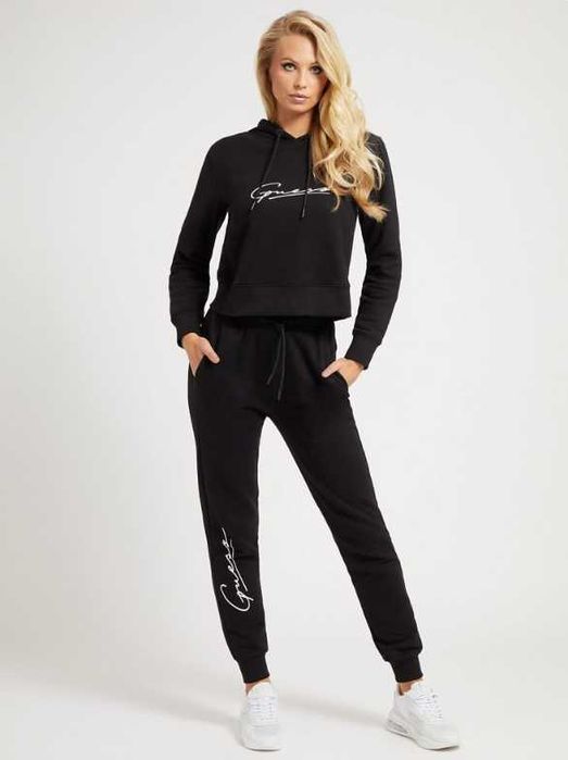 ПРОМО GUESS XS/S/M-Оригинален черен дамски сутчър с качулка