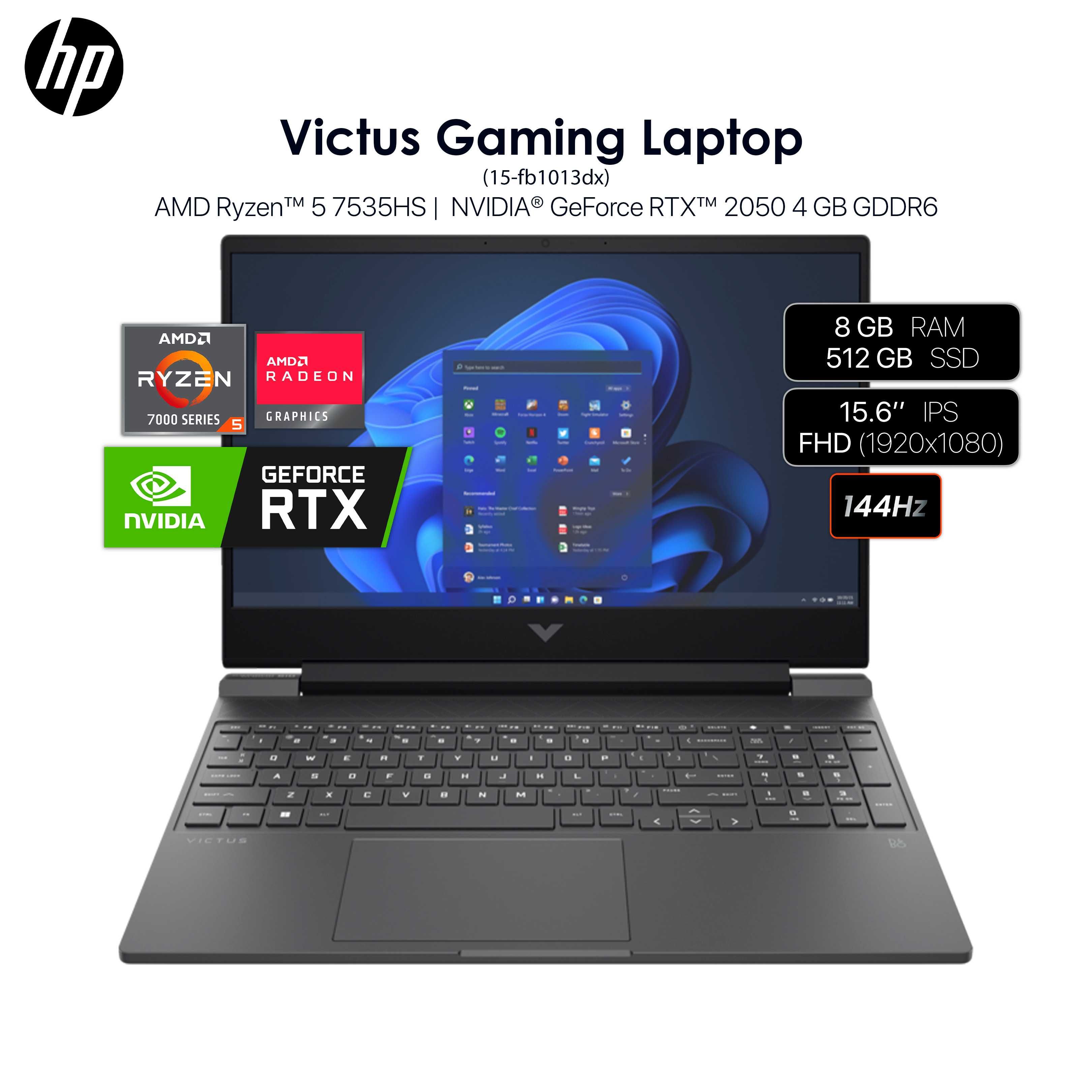 HP Victus AMD Ryzen™ 5 7535HS 8/512GB / RTX™ 2050 4GB 15.6" FHD IPS