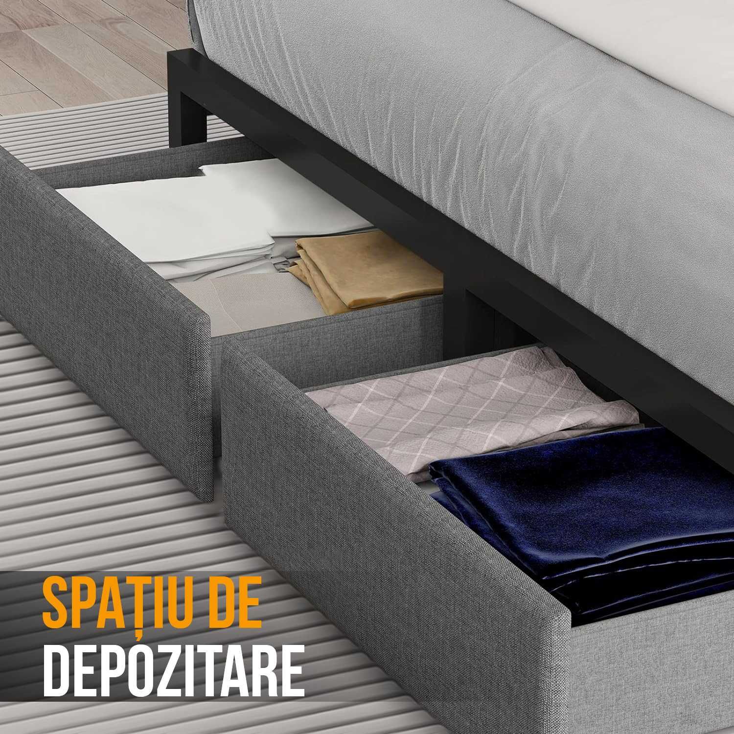 RESIGILAT Cadru Pat Doctor Home, 160 x 200, Stejar, Rezistenta 400 KG
