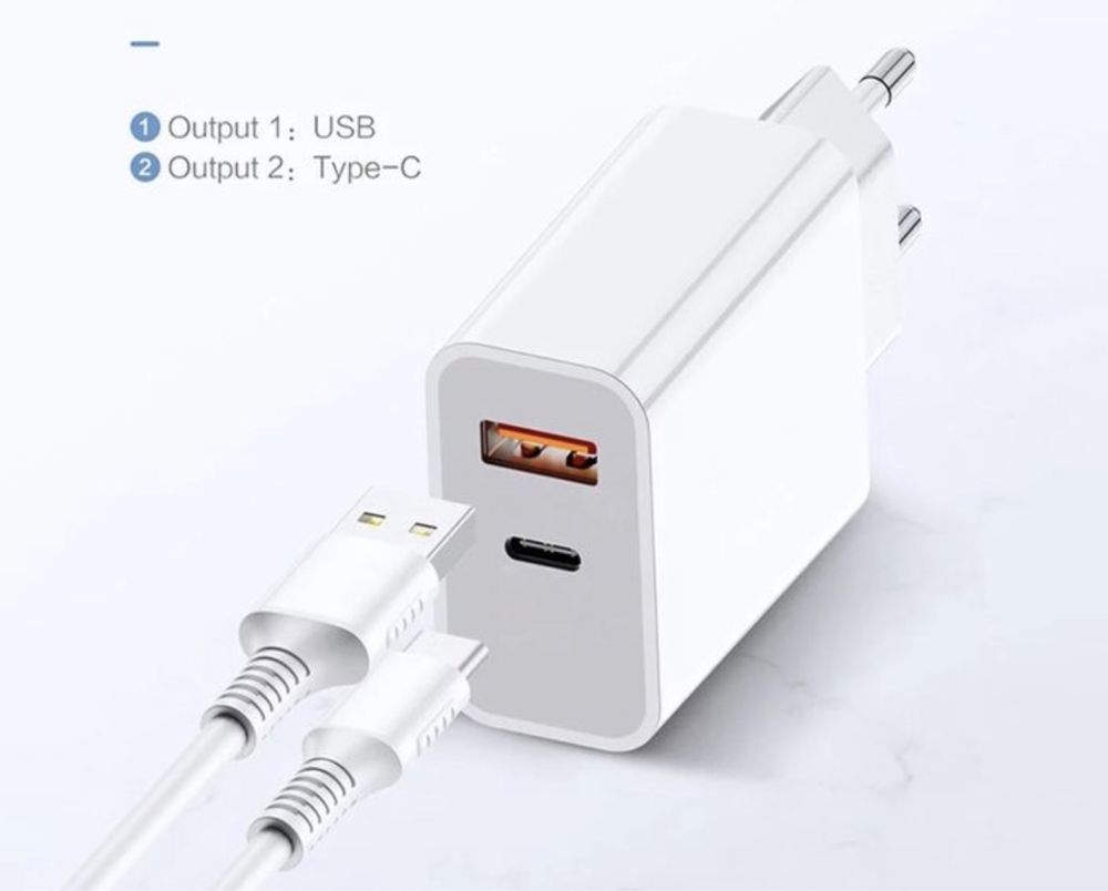 Incarcator Double Fast Charger 18W + Cablu Usb Compatibil IPHONE