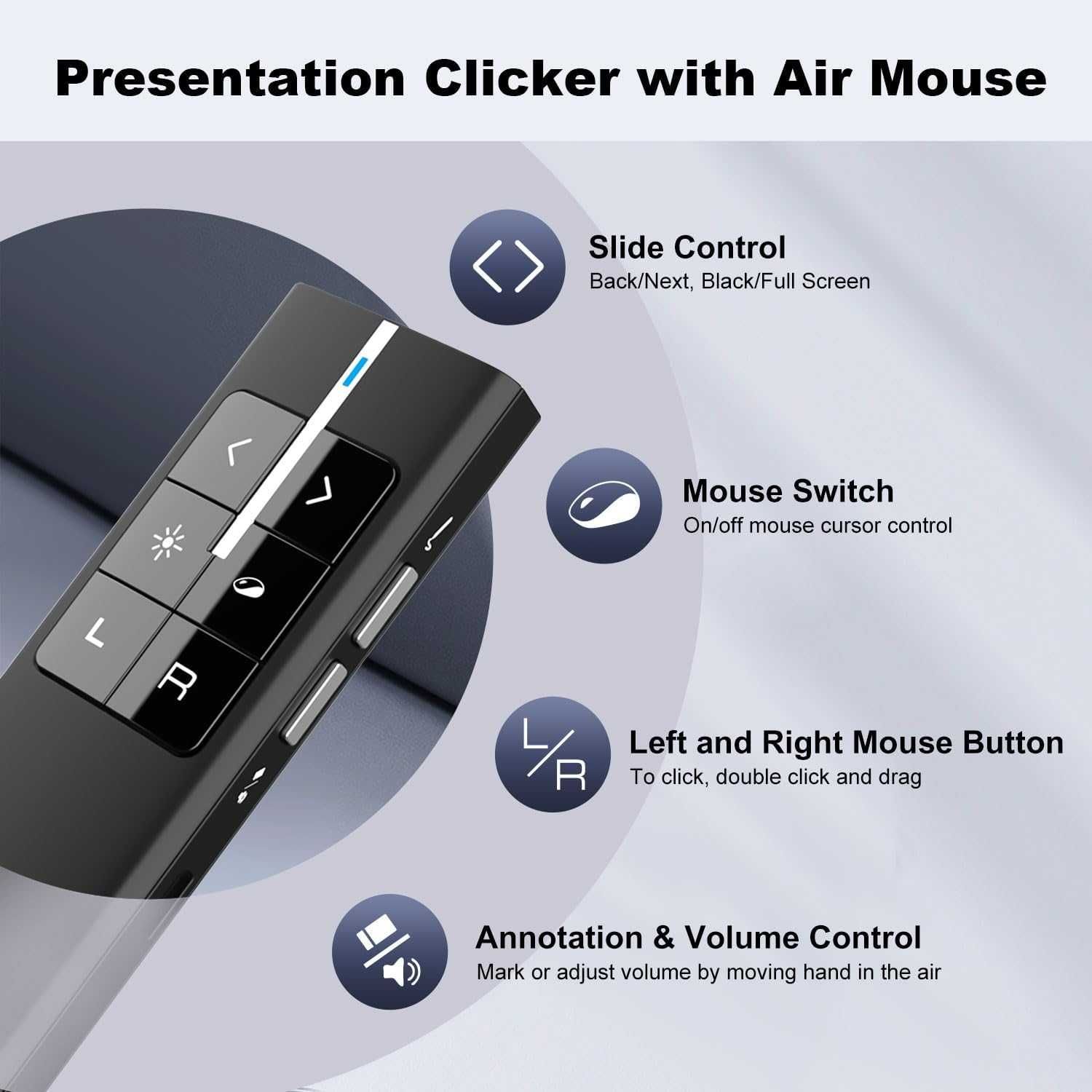 Clicker Prezentari Norwii N99 Wireless cu Functie Air Mouse Negru