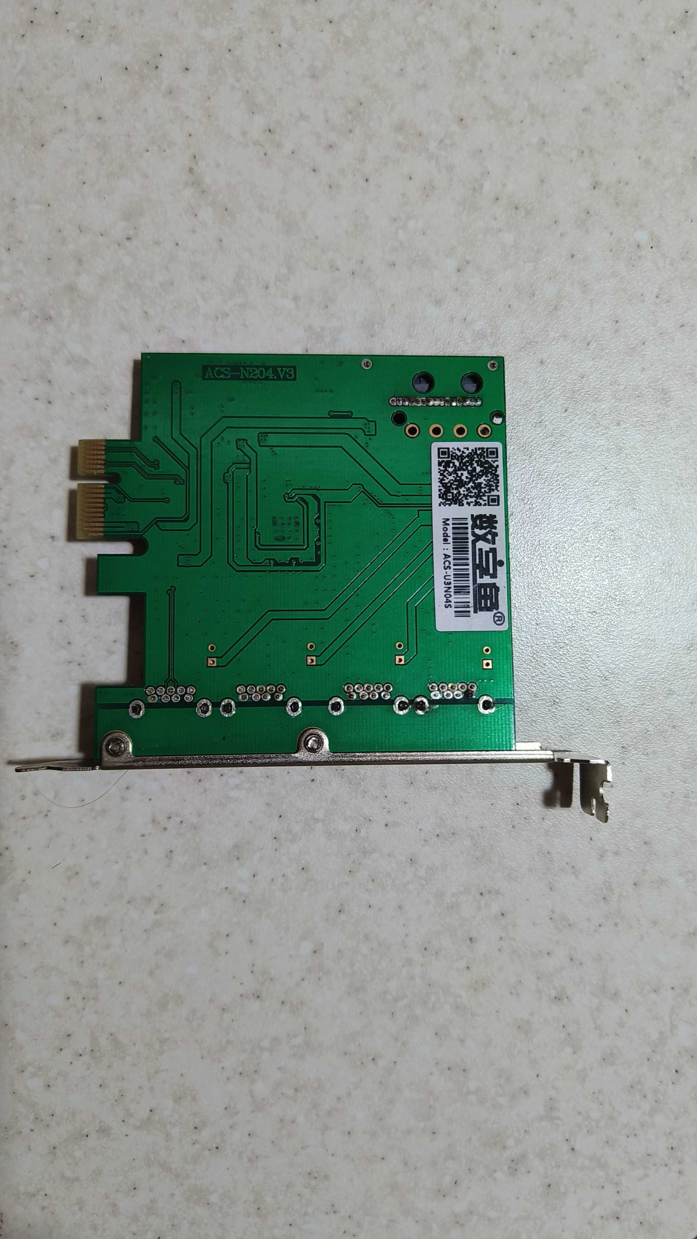 Плата расширения PCI-E x1 на USB 3.0 - 4 порта.