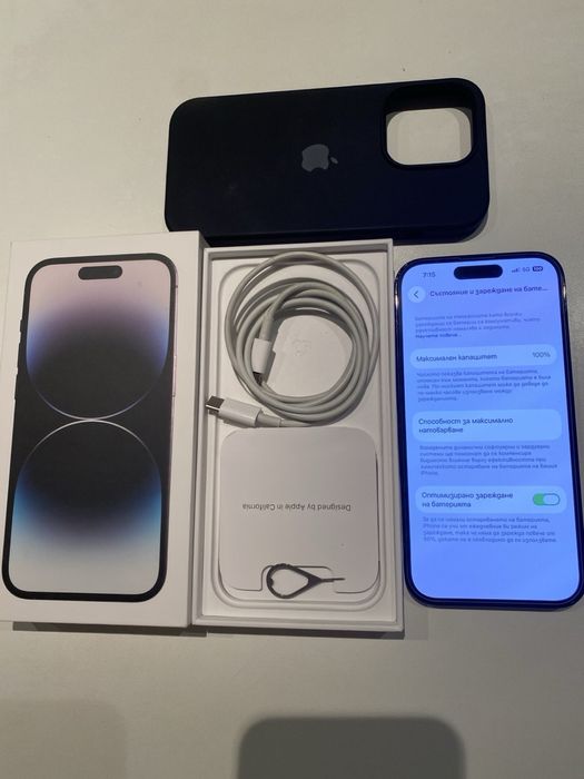 iPhone 14 Pro 128GB 100% батерия ТОП Състояние с кутия и кабел