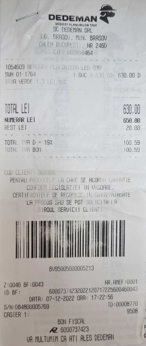 Plafoniera dimabila living