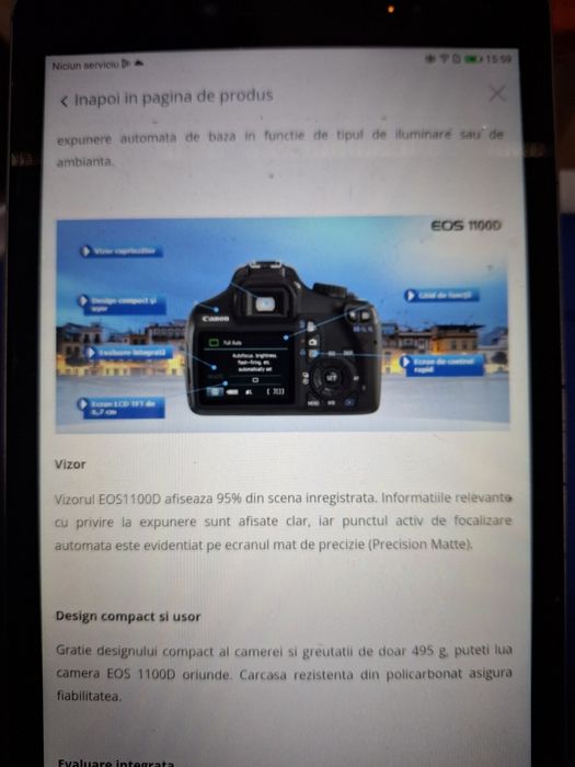 Camera foto digitala canon eos 1100