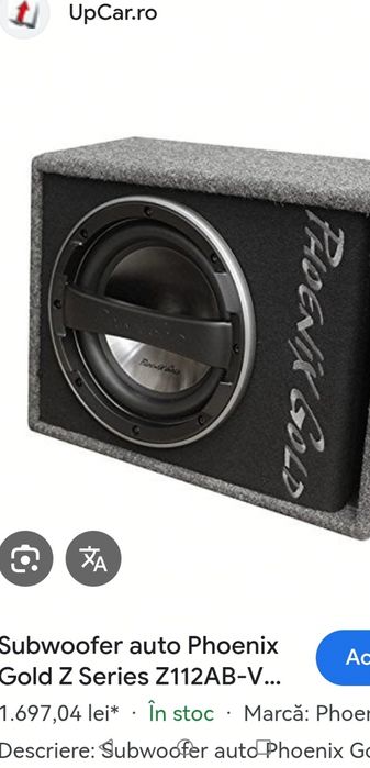 Subwoofer auto Phoenix gold